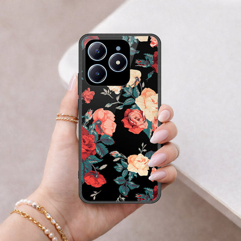 Realme C63 Cover - Floral Series 2 - HQ Ultra Shine Premium Infinity Glass Soft Silicon Borders Case