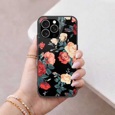 IPhone 15 Pro Cover - Floral Series 2 - HQ Ultra Shine Premium Infinity Glass Soft Silicon Borders Case