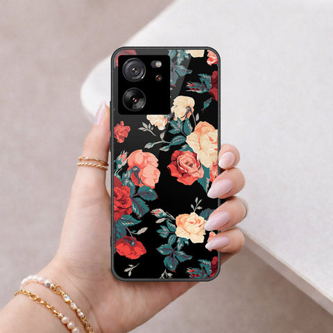 Xiaomi 13T Pro Cover - Floral Series 2 - HQ Ultra Shine Premium Infinity Glass Soft Silicon Borders Case