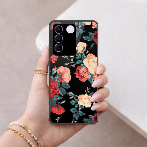 Vivo S16e Cover - Floral Series 2 - HQ Ultra Shine Premium Infinity Glass Soft Silicon Borders Case