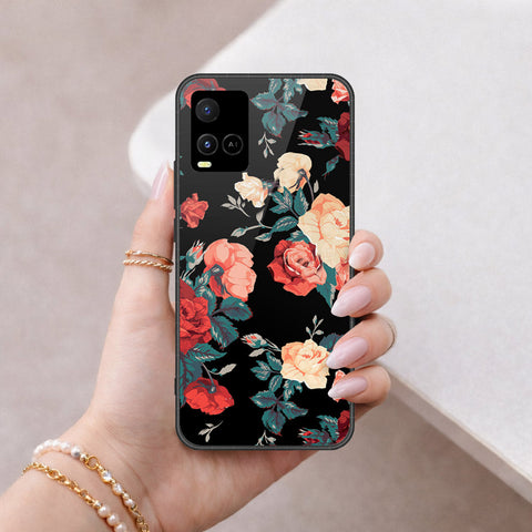 Vivo Y32 Cover - Floral Series 2 - HQ Ultra Shine Premium Infinity Glass Soft Silicon Borders Case