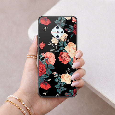 Vivo Y9s Cover - Floral Series 2 - HQ Ultra Shine Premium Infinity Glass Soft Silicon Borders Case