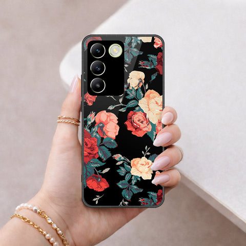 Vivo Y200e Cover - Floral Series 2 - HQ Ultra Shine Premium Infinity Glass Soft Silicon Borders Case