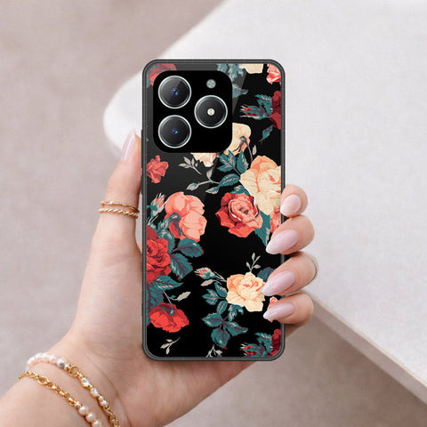 Realme C61 Cover - Floral Series 2 - HQ Ultra Shine Premium Infinity Glass Soft Silicon Borders Case