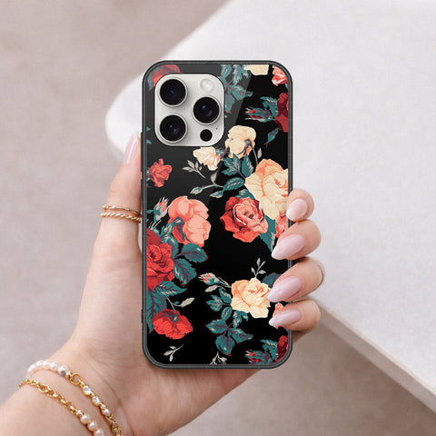 iPhone 16 Pro Max - Floral Series 2 - HQ Ultra Shine Premium Infinity Glass Soft Silicon Borders Case