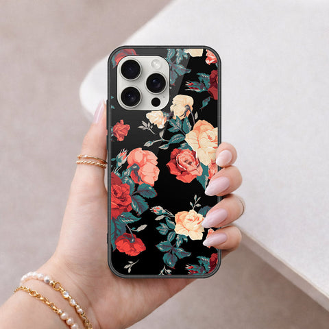 iPhone 16 Pro - Floral Series 2 - HQ Ultra Shine Premium Infinity Glass Soft Silicon Borders Case