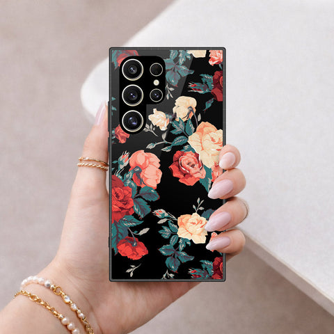 Samsung Galaxy S26 Ultra Cover - Floral Series 2 - HQ Ultra Shine Premium Infinity Glass Soft Silicon Borders Case