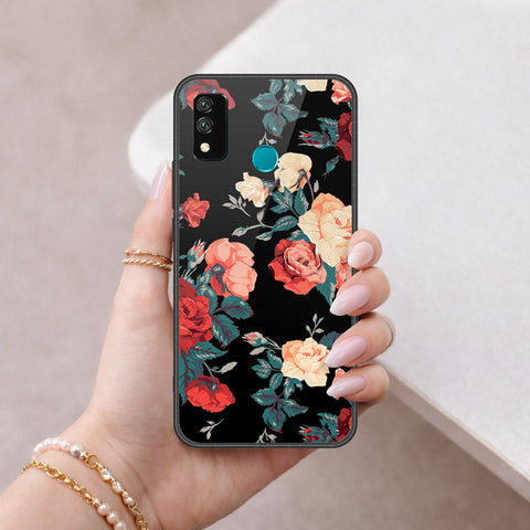 Huawei Y8s Cover - Floral Series 2 - HQ Ultra Shine Premium Infinity Glass Soft Silicon Borders Case