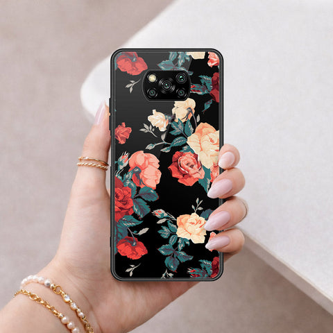 Xiaomi Poco X3 NFC Cover - Floral Series 2 - HQ Ultra Shine Premium Infinity Glass Soft Silicon Borders Case