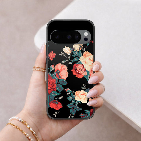 Google Pixel 9 Pro Cover - Floral Series 2 - HQ Ultra Shine Premium Infinity Glass Soft Silicon Borders Case
