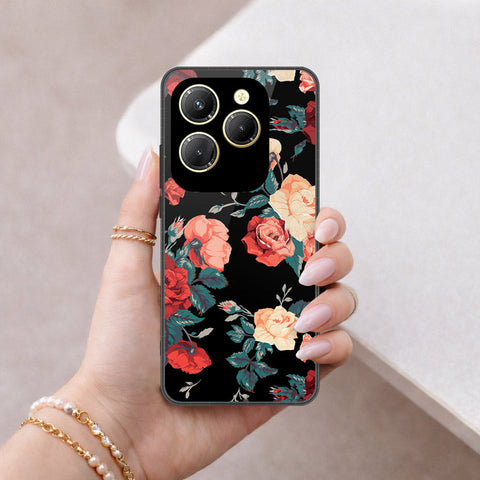 Infinix Hot 40 Pro Cover - Floral Series 2 - HQ Ultra Shine Premium Infinity Glass Soft Silicon Borders Case (Fast Delivery)