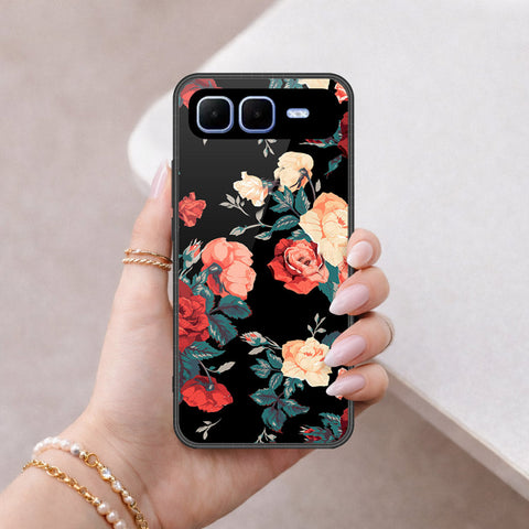 Infinix Smart 10 Plus Cover - Floral Series 2 - HQ Ultra Shine Premium Infinity Glass Soft Silicon Borders Case