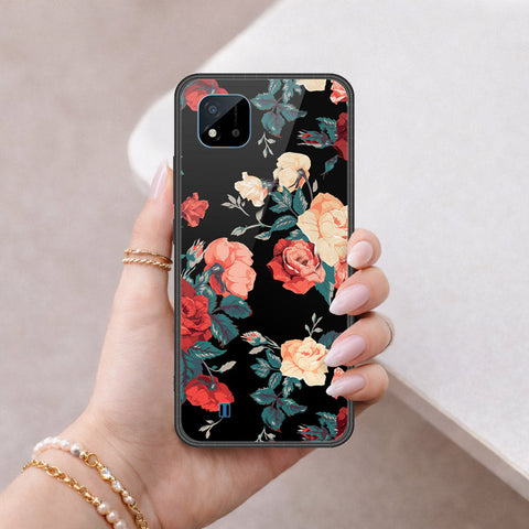 Realme C20A Cover - Floral Series 2 - HQ Ultra Shine Premium Infinity Glass Soft Silicon Borders Case