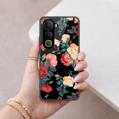 Vivo Y400 Cover - Floral Series 2 - HQ Ultra Shine Premium Infinity Glass Soft Silicon Borders Case