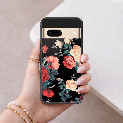 Google Pixel 7 Cover - Floral Series 2 - HQ Ultra Shine Premium Infinity Glass Soft Silicon Borders Case