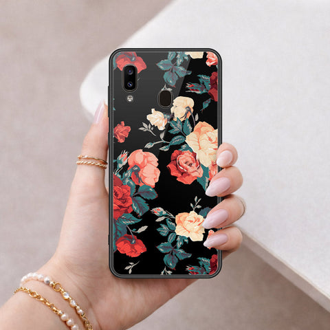 Samsung Galaxy A20 Cover - Floral Series 2 - HQ Ultra Shine Premium Infinity Glass Soft Silicon Borders Case