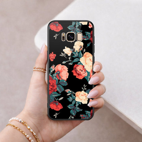 Samsung Galaxy S8 Cover - Floral Series 2 - HQ Ultra Shine Premium Infinity Glass Soft Silicon Borders Case
