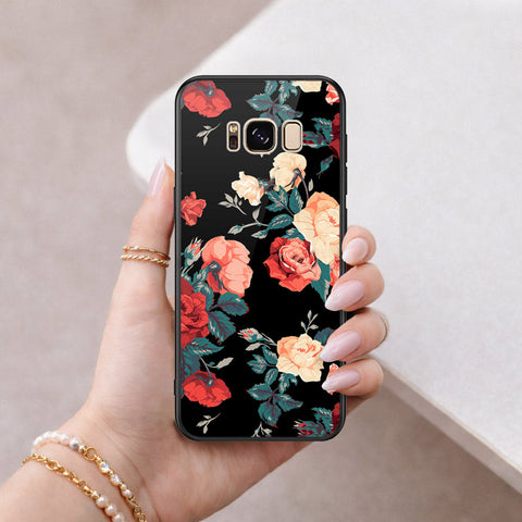 Samsung Galaxy S8 Plus Cover - Floral Series 2 - HQ Ultra Shine Premium Infinity Glass Soft Silicon Borders Case