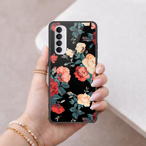 Oppo Reno 4 Pro Cover - Floral Series 2 - HQ Ultra Shine Premium Infinity Glass Soft Silicon Borders Case