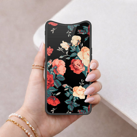Oppo Find X Cover - Floral Series 2 - HQ Ultra Shine Premium Infinity Glass Soft Silicon Borders Case