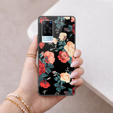 Vivo X60 Pro Cover - Floral Series 2 - HQ Ultra Shine Premium Infinity Glass Soft Silicon Borders Case