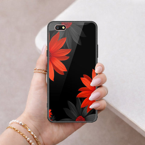 Oppo A77 Cover - Floral Series 2 - HQ Ultra Shine Premium Infinity Glass Soft Silicon Borders Case