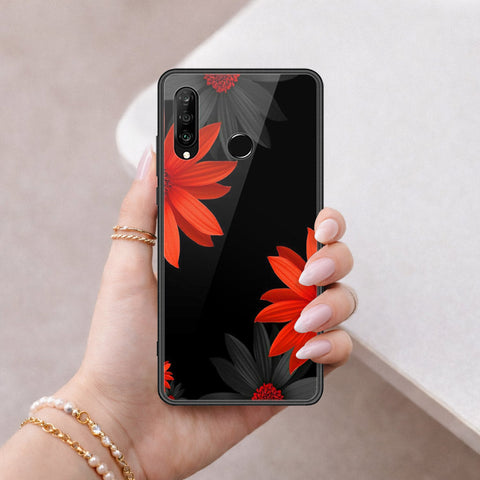 Huawei P30 lite Cover - Floral Series 2 - HQ Ultra Shine Premium Infinity Glass Soft Silicon Borders Case