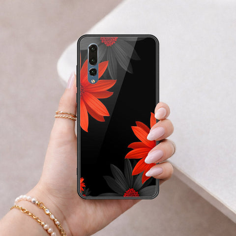 Huawei P20 Plus Cover - Floral Series 2 - HQ Ultra Shine Premium Infinity Glass Soft Silicon Borders Case