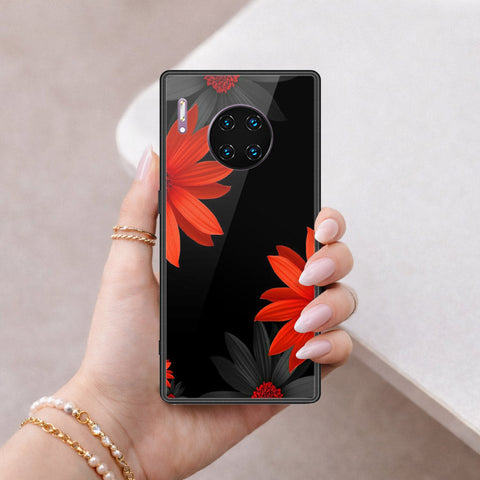 Huawei Mate 30 Pro Cover - Floral Series 2 - HQ Ultra Shine Premium Infinity Glass Soft Silicon Borders Case