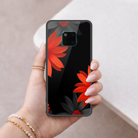 Huawei Mate 20 Pro Cover - Floral Series 2 - HQ Ultra Shine Premium Infinity Glass Soft Silicon Borders Case