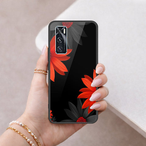Vivo V20 SE Cover - Floral Series 2 - HQ Ultra Shine Premium Infinity Glass Soft Silicon Borders Case