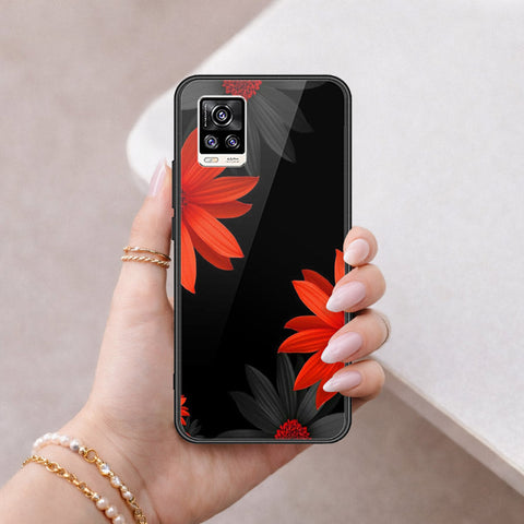 Vivo V20 Cover - Floral Series 2 - HQ Ultra Shine Premium Infinity Glass Soft Silicon Borders Case