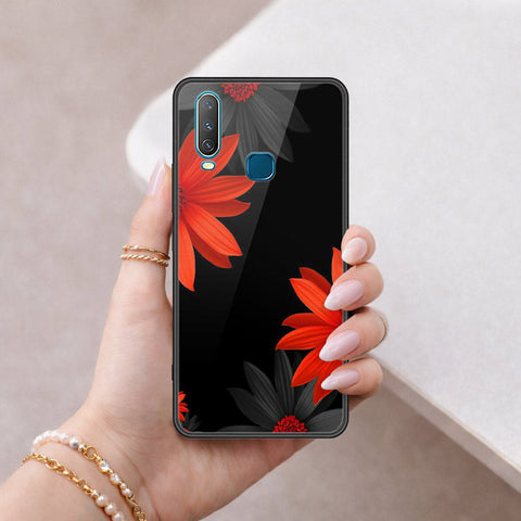 Vivo Y12 Cover - Floral Series 2 - HQ Ultra Shine Premium Infinity Glass Soft Silicon Borders Case