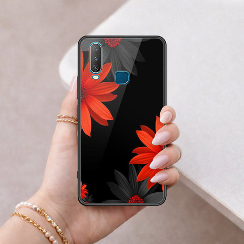 Vivo Y15 Cover - Floral Series 2 - HQ Ultra Shine Premium Infinity Glass Soft Silicon Borders Case
