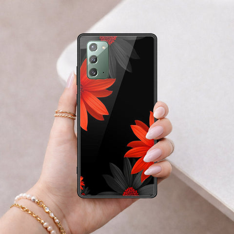 Samsung Galaxy Note 20 Cover - Floral Series 2 - HQ Ultra Shine Premium Infinity Glass Soft Silicon Borders Case