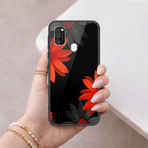 Samsung Galaxy M30s Cover - Floral Series 2 - HQ Ultra Shine Premium Infinity Glass Soft Silicon Borders Case