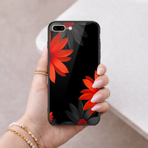 iPhone 8 Plus / 7 Plus - Floral Series 2 - HQ Ultra Shine Premium Infinity Glass Soft Silicon Borders Case