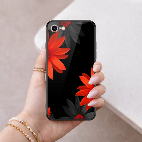 iPhone SE 2020 - Floral Series 2 - HQ Ultra Shine Premium Infinity Glass Soft Silicon Borders Case