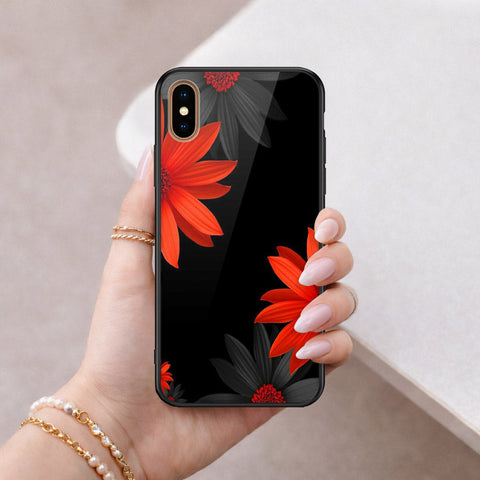 iPhone XS Max - Floral Series 2 - HQ Ultra Shine Premium Infinity Glass Soft Silicon Borders Case
