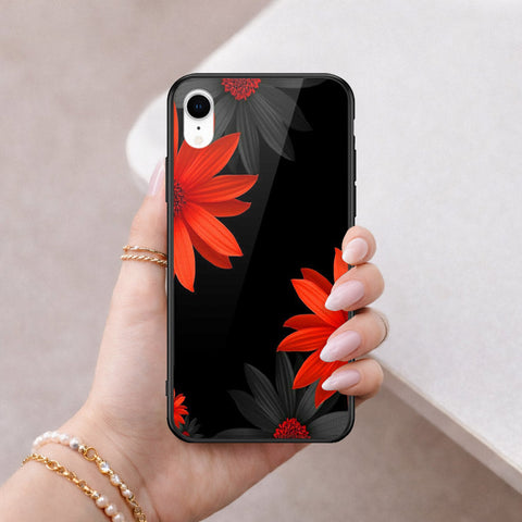 iPhone XR - Floral Series 2 - HQ Ultra Shine Premium Infinity Glass Soft Silicon Borders Case