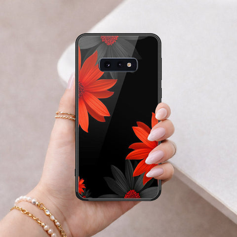 Samsung Galaxy S10e Cover - Floral Series 2 - HQ Ultra Shine Premium Infinity Glass Soft Silicon Borders Case