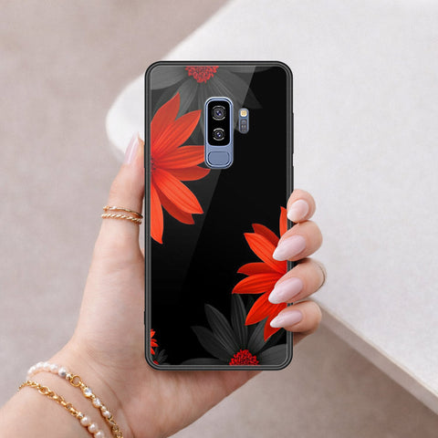 Samsung Galaxy S9 Plus Cover - Floral Series 2 - HQ Ultra Shine Premium Infinity Glass Soft Silicon Borders Case