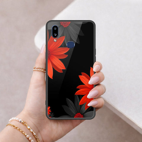 Samsung Galaxy A10s Cover - Floral Series 2 - HQ Ultra Shine Premium Infinity Glass Soft Silicon Borders Case