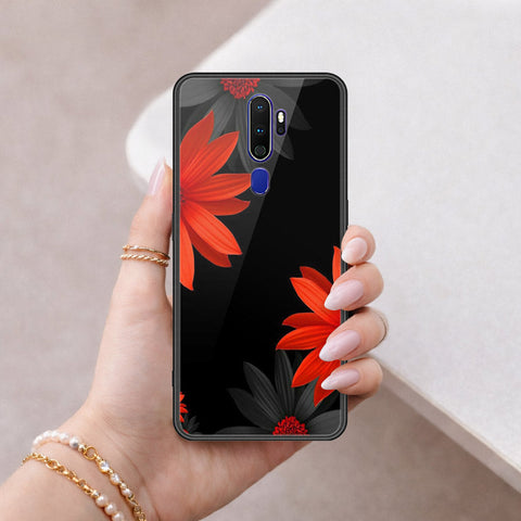 Oppo A9 2020 Cover - Floral Series 2 - HQ Ultra Shine Premium Infinity Glass Soft Silicon Borders Case