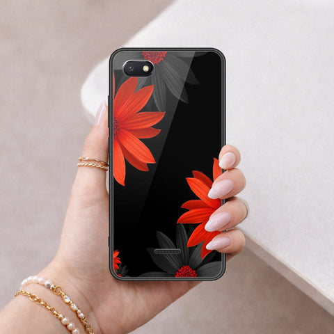 Xiaomi Redmi 6A Cover - Floral Series 2 - HQ Ultra Shine Premium Infinity Glass Soft Silicon Borders Case