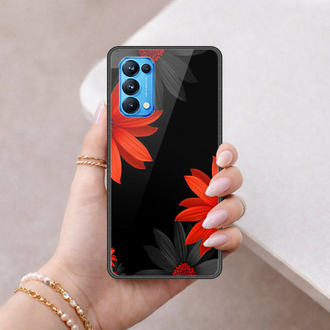 Oppo Reno 5 Pro 5G Cover - Floral Series 2 - HQ Ultra Shine Premium Infinity Glass Soft Silicon Borders Case