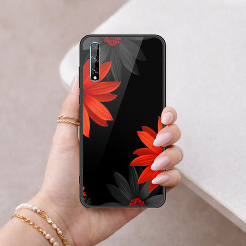 Huawei Y8p Cover - Floral Series 2 - HQ Ultra Shine Premium Infinity Glass Soft Silicon Borders Case