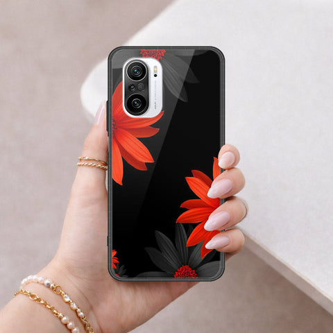 Xiaomi Redmi K40 Cover - Floral Series 2 - HQ Ultra Shine Premium Infinity Glass Soft Silicon Borders Case