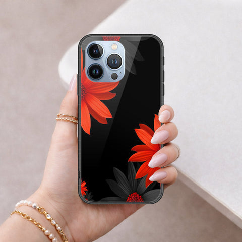 iPhone 13 Pro Cover - Floral Series 2 - HQ Ultra Shine Premium Infinity Glass Soft Silicon Borders Case