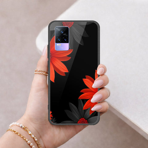 Vivo Y73 Cover - Floral Series 2 - HQ Ultra Shine Premium Infinity Glass Soft Silicon Borders Case
